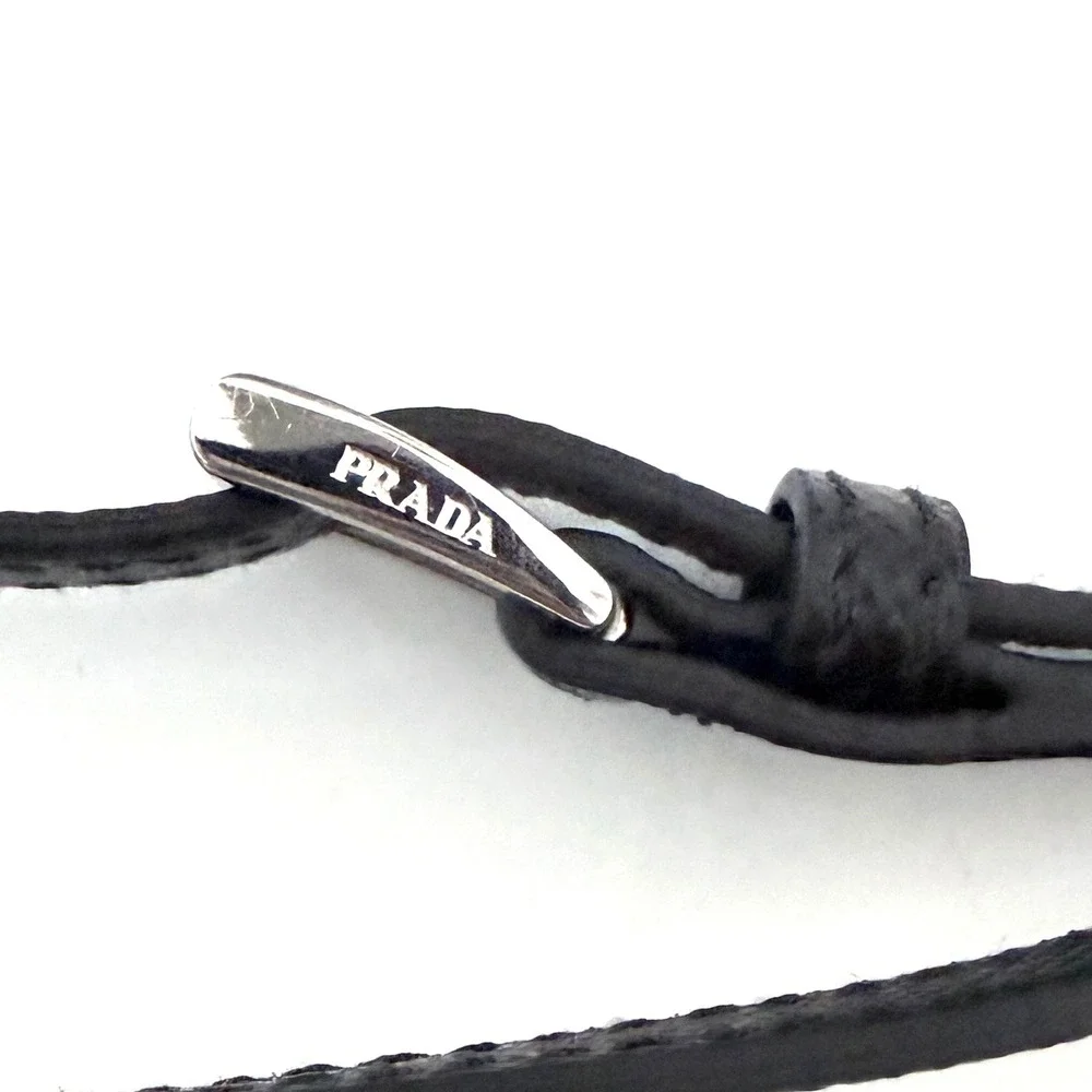 Prada Trick in Tessuto Crystal Bucket Bag Charm Micro Pouch Black Silver 1TT202